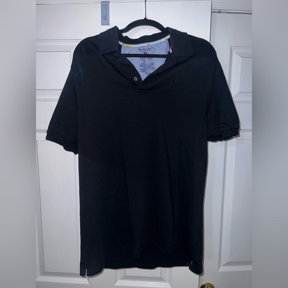 Nick Graham Black Polo Dress Shirt